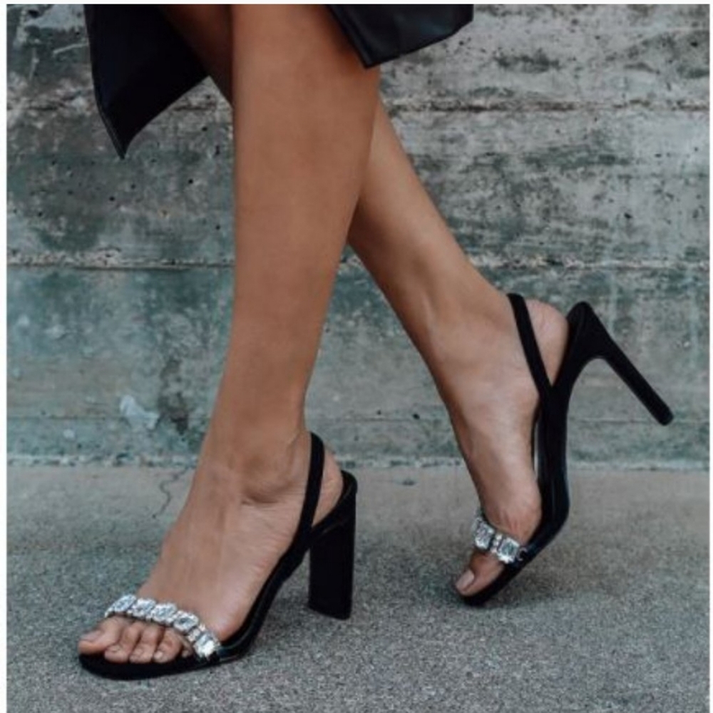 Lulus Linden Suede Rhinestone High Heel
